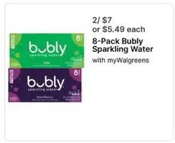 Walgreens 8-Pack Bubly Sparkling Water offer