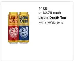 Walgreens Liquid Death Tea offer