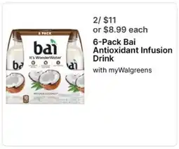 Walgreens 6-Pack Bai Antioxidant Infusion Drink offer