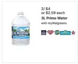 Walgreens 3L Primo Water offer