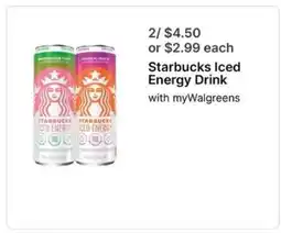 Walgreens Starbucks iced energy drink offer