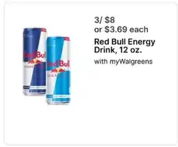 Walgreens Red Bull Energy Drink, 12 oz offer