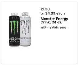 Walgreens Monster Energy Drink, 24 oz offer