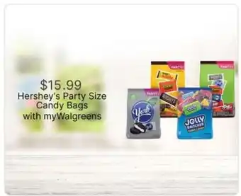 Walgreens Hershey's Party Size Candy Bags offer