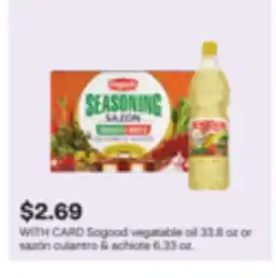 CVS Sogood vegetable oil 33.8 oz or sazon culantro & achiote 6.33 oz offer