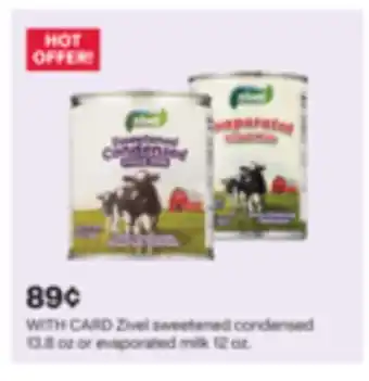 CVS Zivel sweetened condensed 13.8 oz or evaporated milk 12 oz offer
