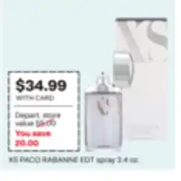 CVS XS PACO RABANNE EDT spray offer