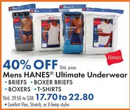 Boscov's Mens HANES Ultimate Underwear offer