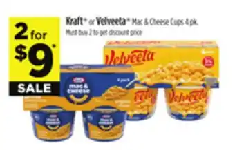 Dollar General Kraft or Velveeta Mac & Cheese Cups offer