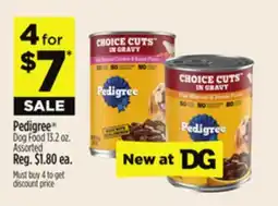 Dollar General Pedigree Dog Food offer