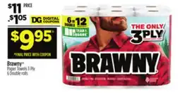 Dollar General BRAWNY Paper Towels 3 Ply offer