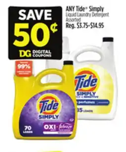 Dollar General ANY Tide Simply Liquid Laundry Detergent offer