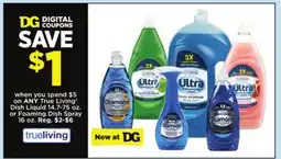 Dollar General ANY True Living Dish Liquid or Foaming Dish Spray offer