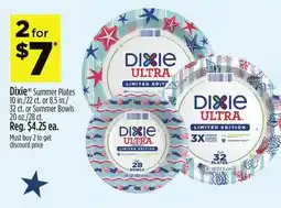 Dollar General Dixie Summer Plates 10 in./22 ct. or 8.5 in./ 32 ct. or Summer Bowls 20 oz./28 ct offer