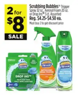 Dollar General Scrubbing Bubbles Trigger Spray 32 oz., Aerosol Foam 20 oz. or Drop InsTM 3 ct offer