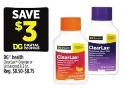 Dollar General DG health ClearLax Orange or Unflavored offer