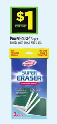 Dollar General PowerHouse Super Eraser with Scour Pad offer