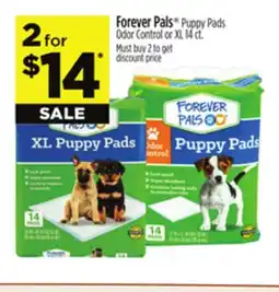 Dollar General Forever Pals Puppy Pads Odor Control or XL offer
