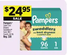 Dollar General Pampers Super Size Diapers Swaddlers offer