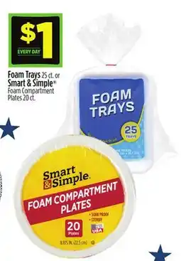 Dollar General Foam Trays or Smart & Simple Foam Compartment Plates offer