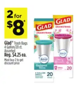 Dollar General Glad Trash Bags 4 Gallon/20 ct offer