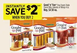 Dollar General Good 'n' Fun Dog Treats Triple Flavor Ribs, Kabobs or Wings offer
