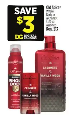 Dollar General Old Spice Whole Body or Alchemist offer