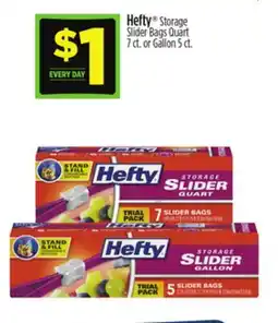 Dollar General Hefty Storage Slider Bags Quart 7 ct. or Gallon 5 ct offer
