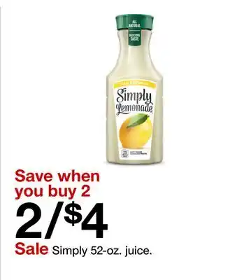 Target Simply 52-oz. juice offer
