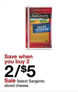 Target Sale Select Sargento sliced cheese offer