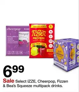 Target Select IZZE, Cheerpop, Fizzen & Bea's Squeeze multipack drinks offer