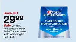 Target Crest 3D Whitestrips 1 Week Smile Transformation teeth whitening kit offer