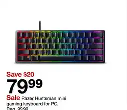 Target Razer Huntsman mini gaming keyboard for PC offer