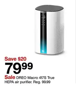 Target DREO Macro 417S True HEPA air purifier offer