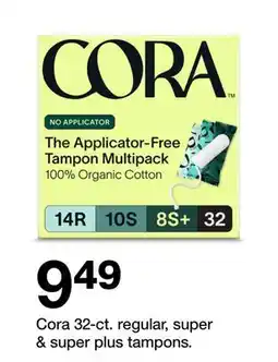Target Cora 32-ct. regular, super & super plus tampons offer