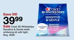 Target Crest 3D Whitestrips Sensitive & Gentle teeth whitening kit with light offer