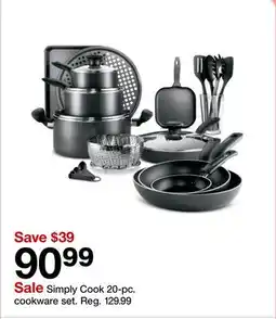 Target Simply Cook 20-pc. cookware set offer