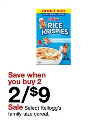 Target Select Kellogg's family-size cereal offer
