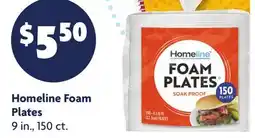 Family Dollar Homeline Foam Plates offer