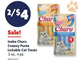 Family Dollar Inaba Churu Creamy Purée Lickable Cat Treats offer