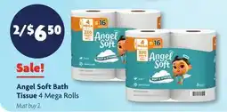 Family Dollar Angel Soft Bath Tissue 4 Mega Rolls offer