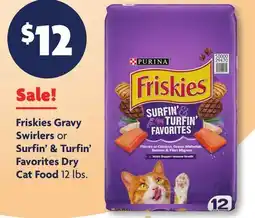 Family Dollar Friskies Gravy Swirlers or Surfin' & Turfin' Favorites Dry Cat Food offer
