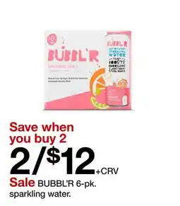 Target SALE BUBBL'R 6-pk. sparkling water offer