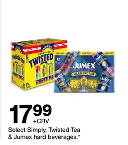 Target Select Simply, Twisted Tea & Jumex hard beverages offer