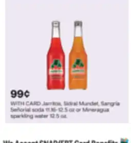CVS Jarritos, Sidral Mundet, Sangría Señorial soda 11.16-12.5 oz or Mineragua sparkling water 12.5 oz offer