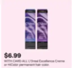 CVS ALL L'Oreal Excellence Creme or HiColor permanent hair color offer