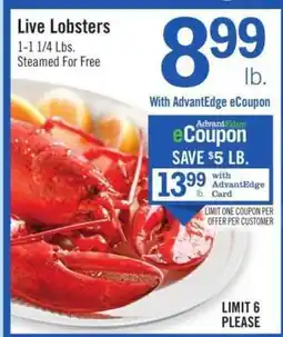 Price Chopper Live Lobsters offer