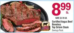 Price Chopper Certified Angus Beef Boneless Top Sirloin Steak offer