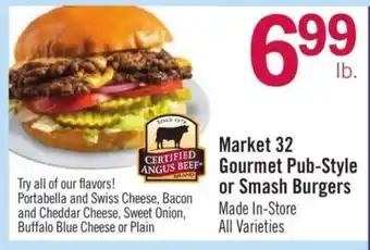 Price Chopper Market 32 Gourmet Pub-Style or Smash Burgers offer