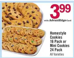 Price Chopper Homestyle Cookies 16 Pack or Mini Cookies 24 Pack offer